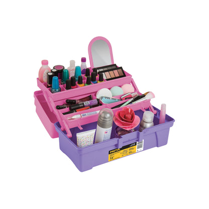 Caja cosmetiquera 14" rosa/morado