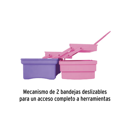 Caja cosmetiquera 14" rosa/morado