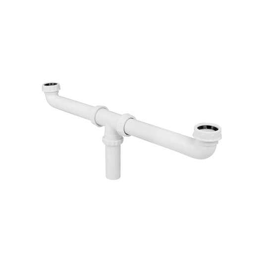 Céspol doble de 1 1/2" sin contra para tarjas de doble tina