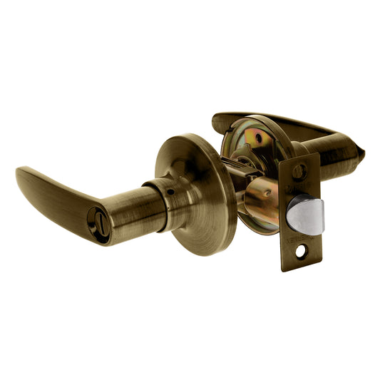 Cerradura manija baño de latón antiguo con cilindro metálico