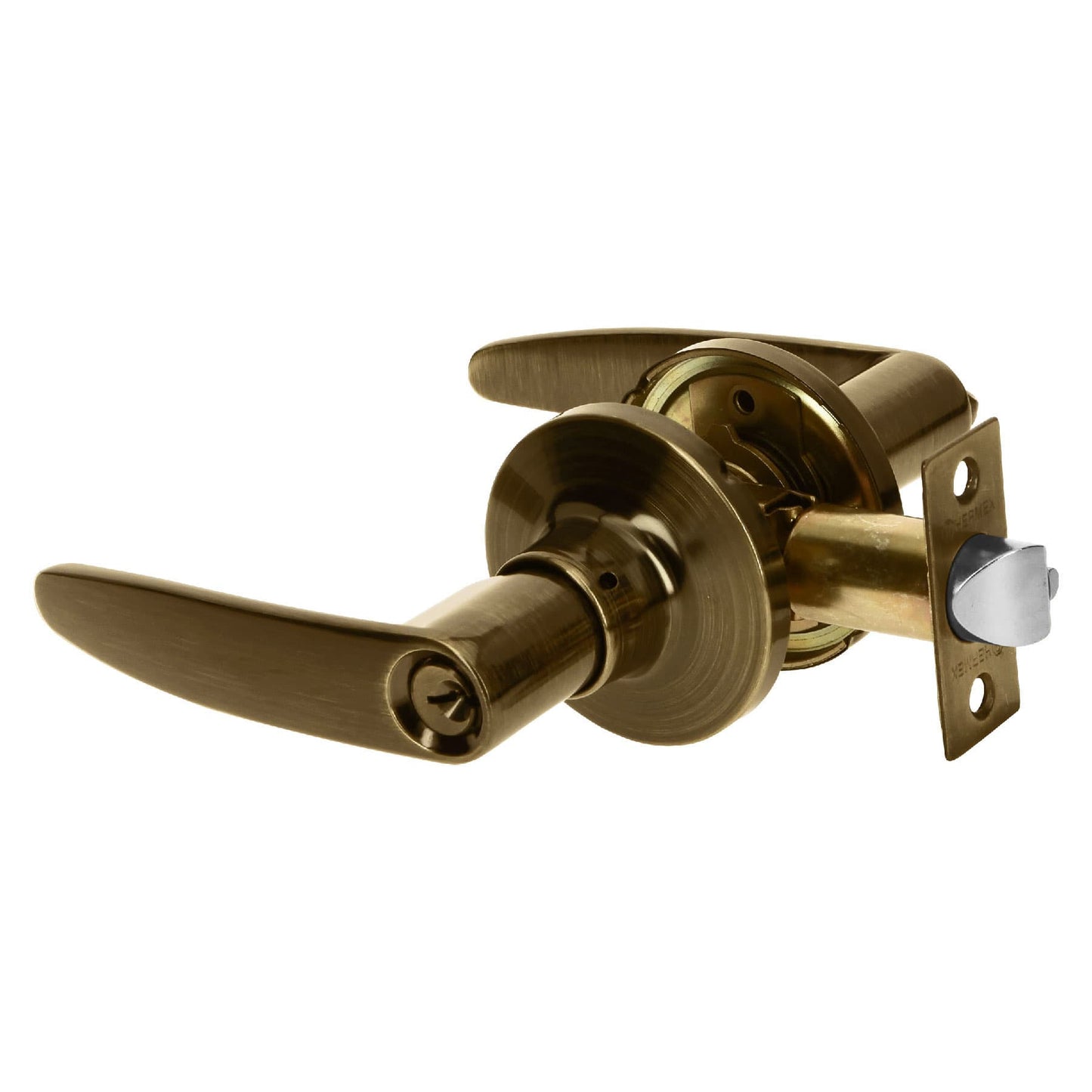 Cerradura manija recámara de latón antiguo con cilindro de latón