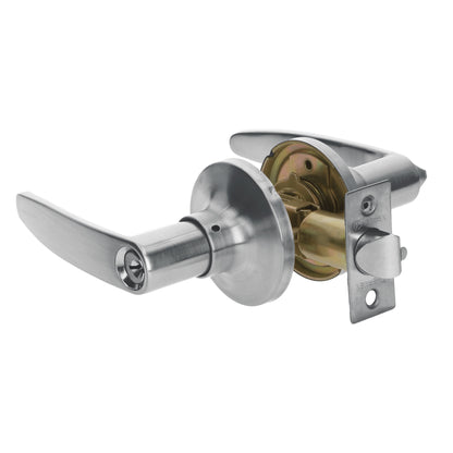 Cerradura manija para recámara con acabado cromo mate