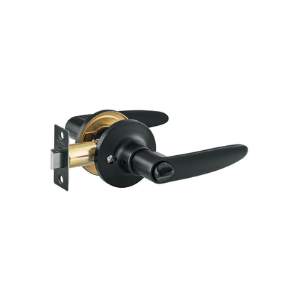 Cerradura de manija, línea Turín, baño, negro mate