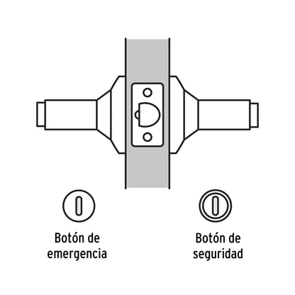 Cerradura manija "Milán" p/baño, negro, cil latón, Basic · vista 4