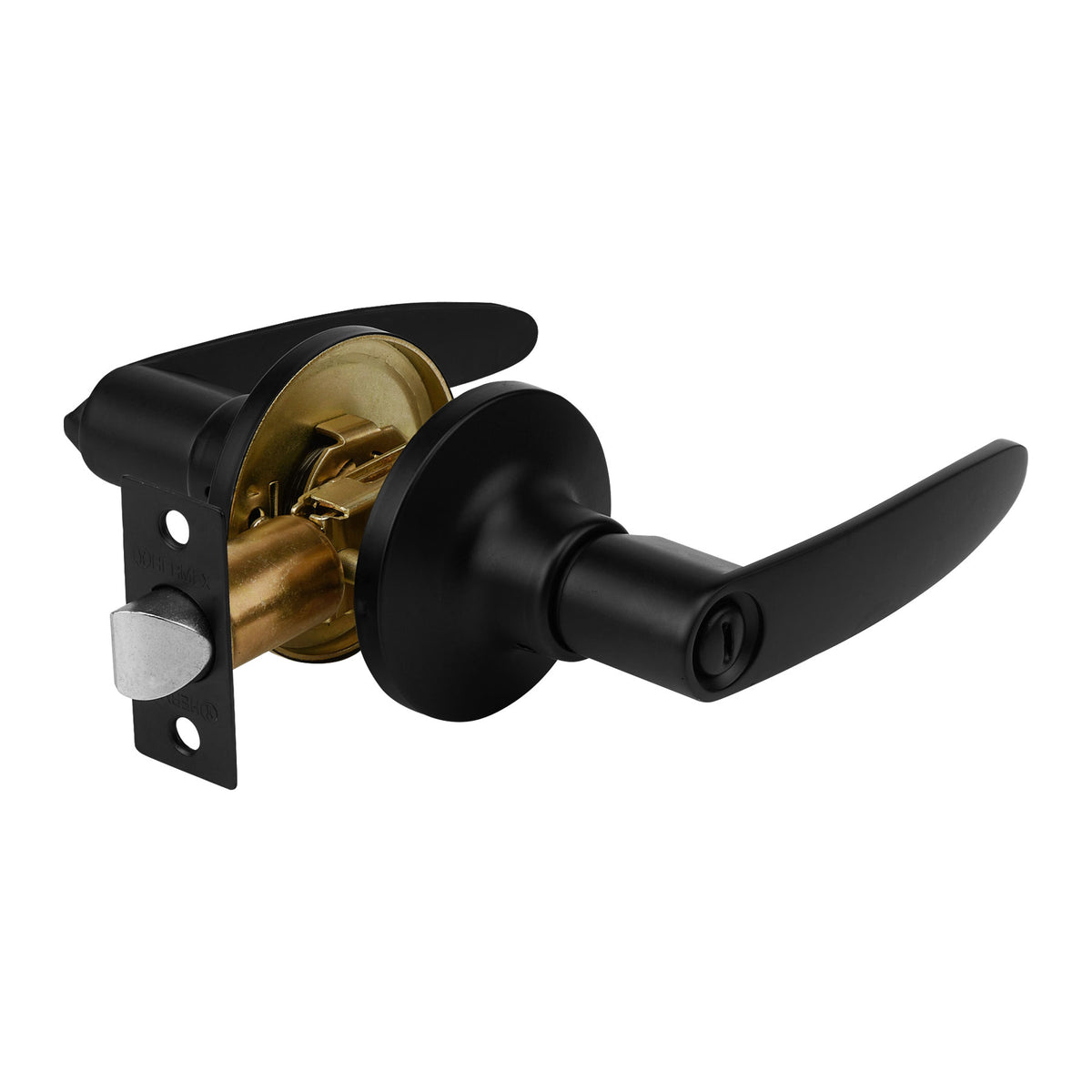 Cerradura de manija, línea Turín, baño, negro mate · vista 4