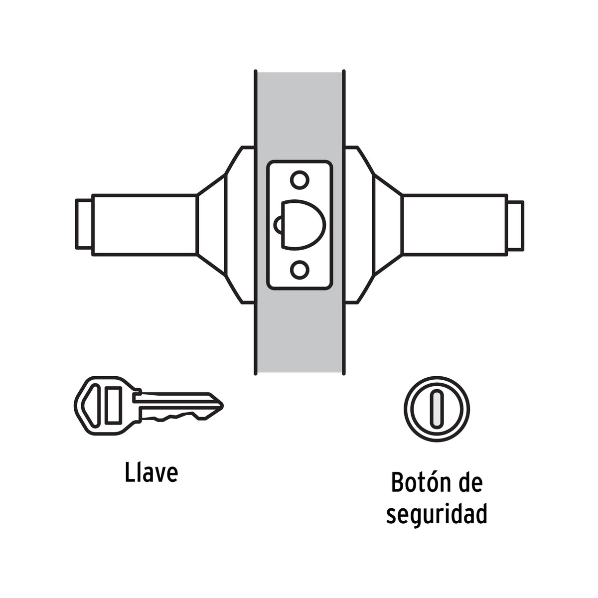 Cerradura manija "Milán" p/recámara, negro, cil latón, Basic · vista 4