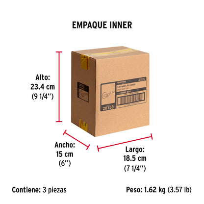 Cerradura manija "Milán" p/recámara, negro, cil latón, Basic · vista 8