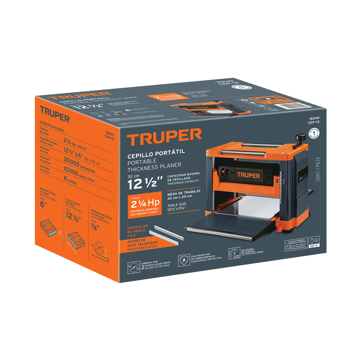 Cepillo portatil 12-1/2 pulg 2-1/4 HP (1600 W) - SKU 16240