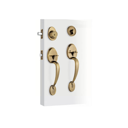 Doble jaladera y perilla de latón antiguo con cerrojo llave mariposa