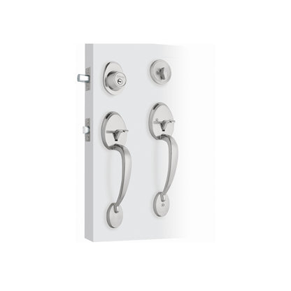 Doble jaladera y perilla de cromo mate con cerrojo llave mariposa