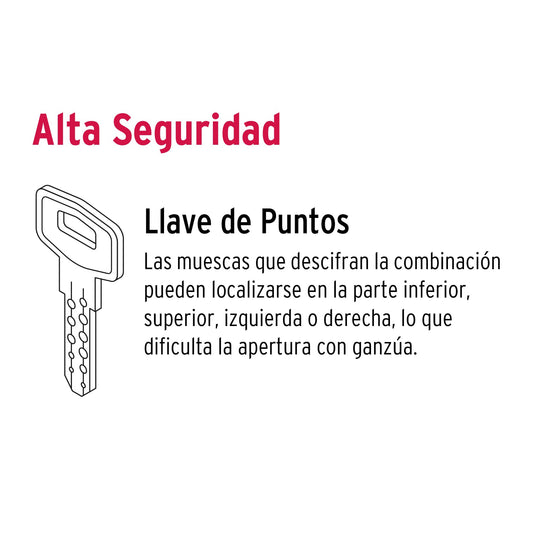 Jaladera y perilla de cromo mate con cerrojo llave llave