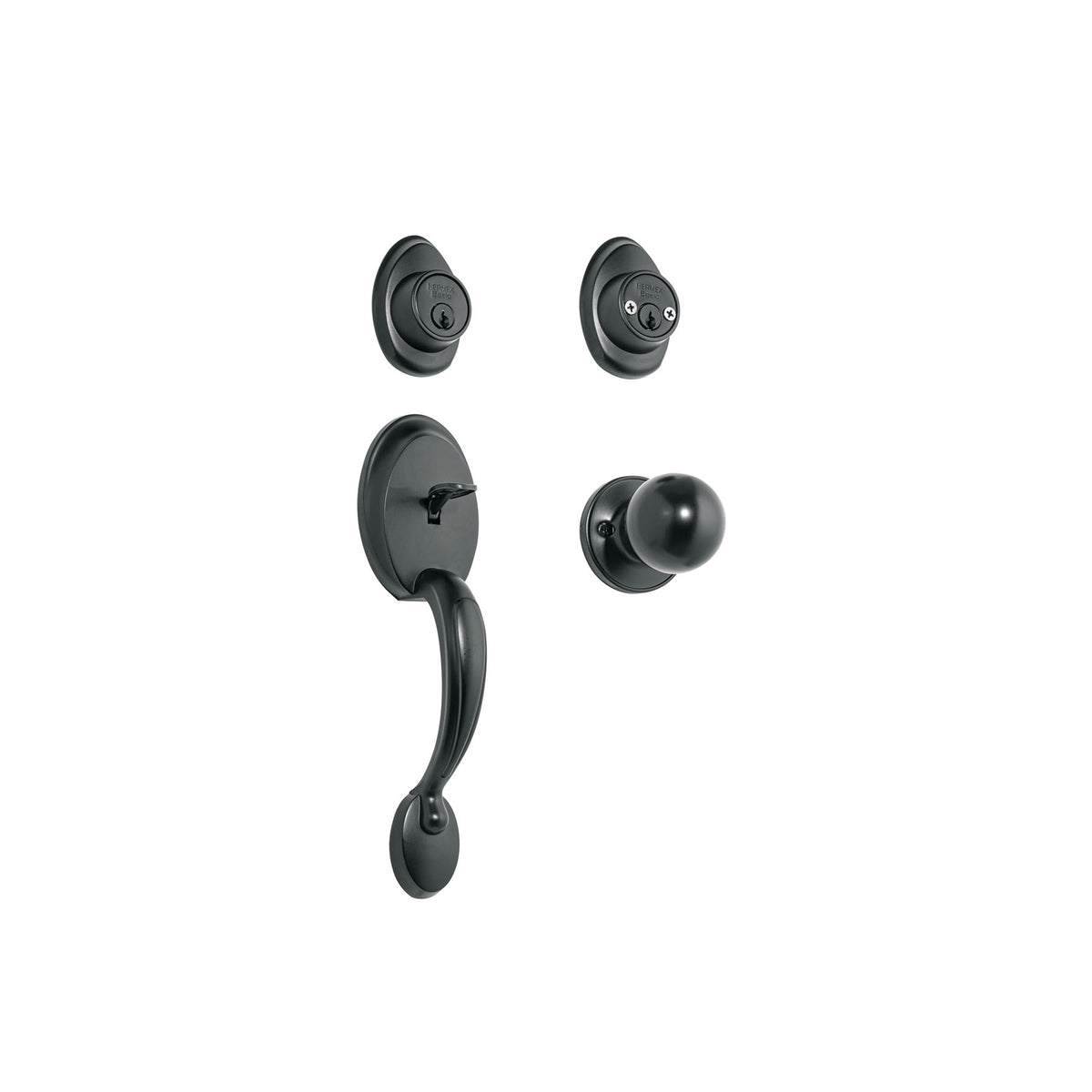 Jaladera y perilla, Berna llave-llave, negro, BASIC