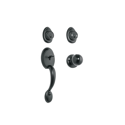 Jaladera y perilla, Berna llave-llave, negro, BASIC