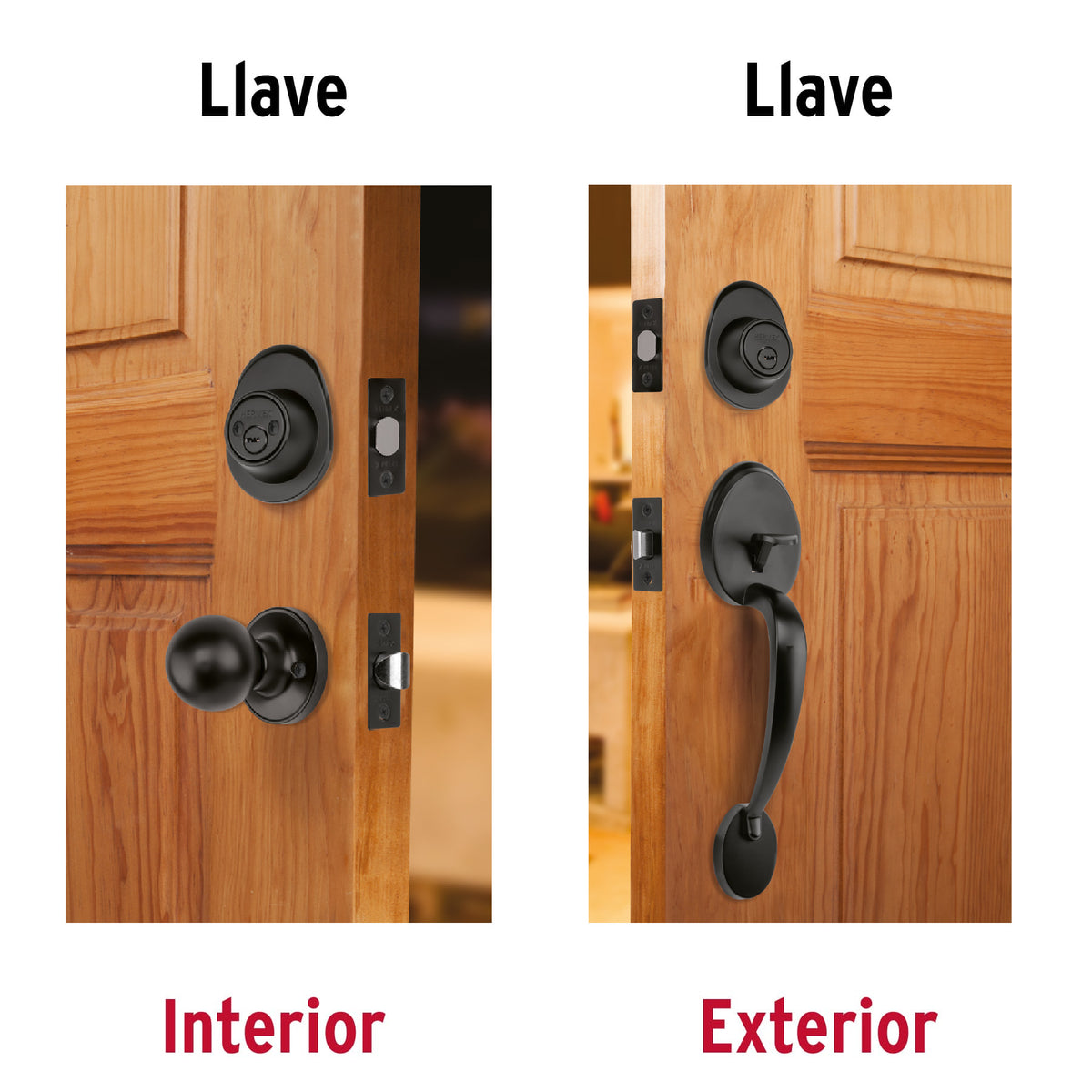 Jaladera y perilla, Berna llave-llave, negro, BASIC · vista 4