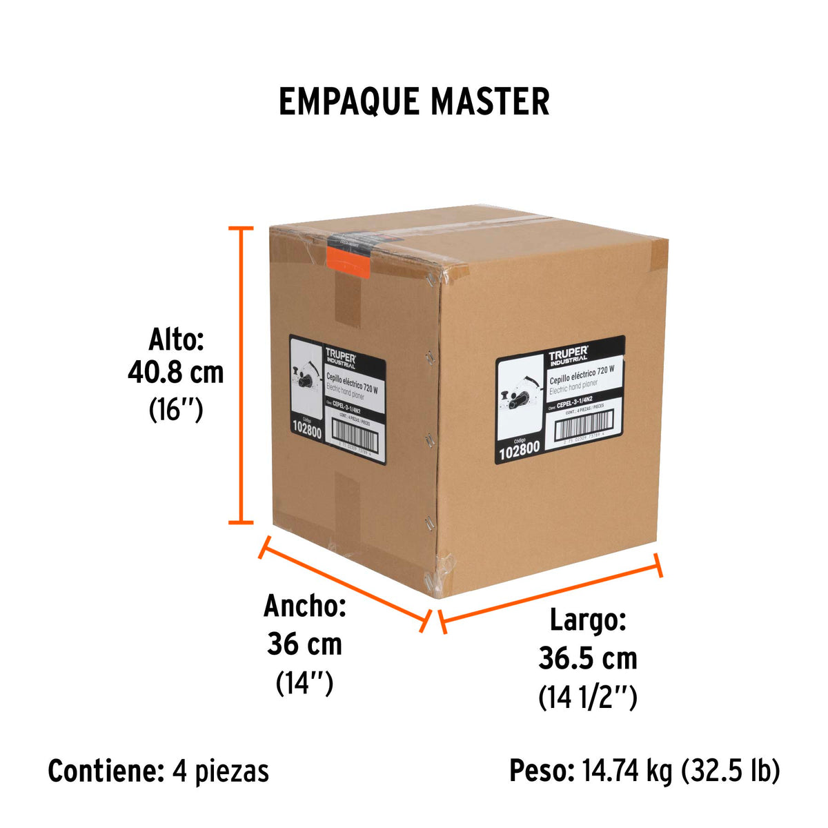 Cepillo eléctrico 3-1/4", 720W, TRUPER INDUSTRIAL · vista 6