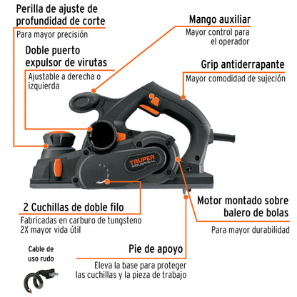 Cepillo eléctrico 4-1/2 950W INDUSTRIAL