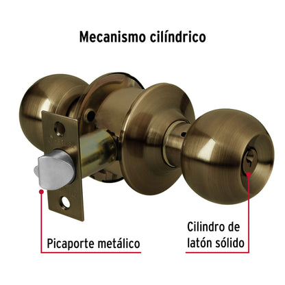 Cerradura de Esfera Entrada Latón Antiguo