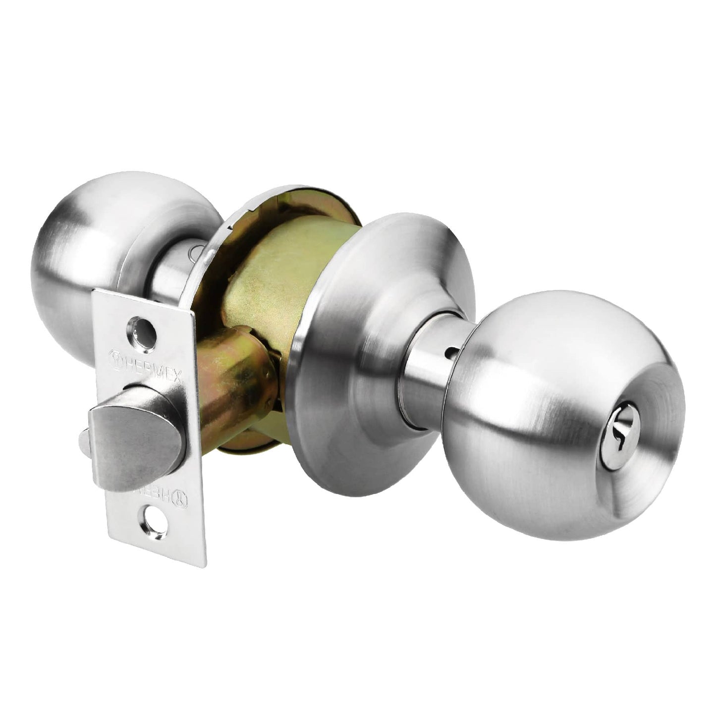 Cerradura de Esfera Dormitorio Cromo Mate