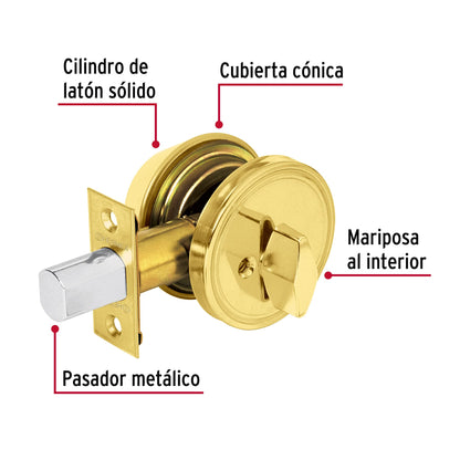 Cerrojo llave-mariposa latón brillante