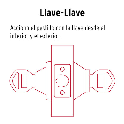 Cerrojo llave-llave latón brillante