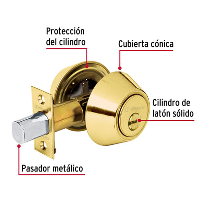 Cerrojo llave-llave latón brillante