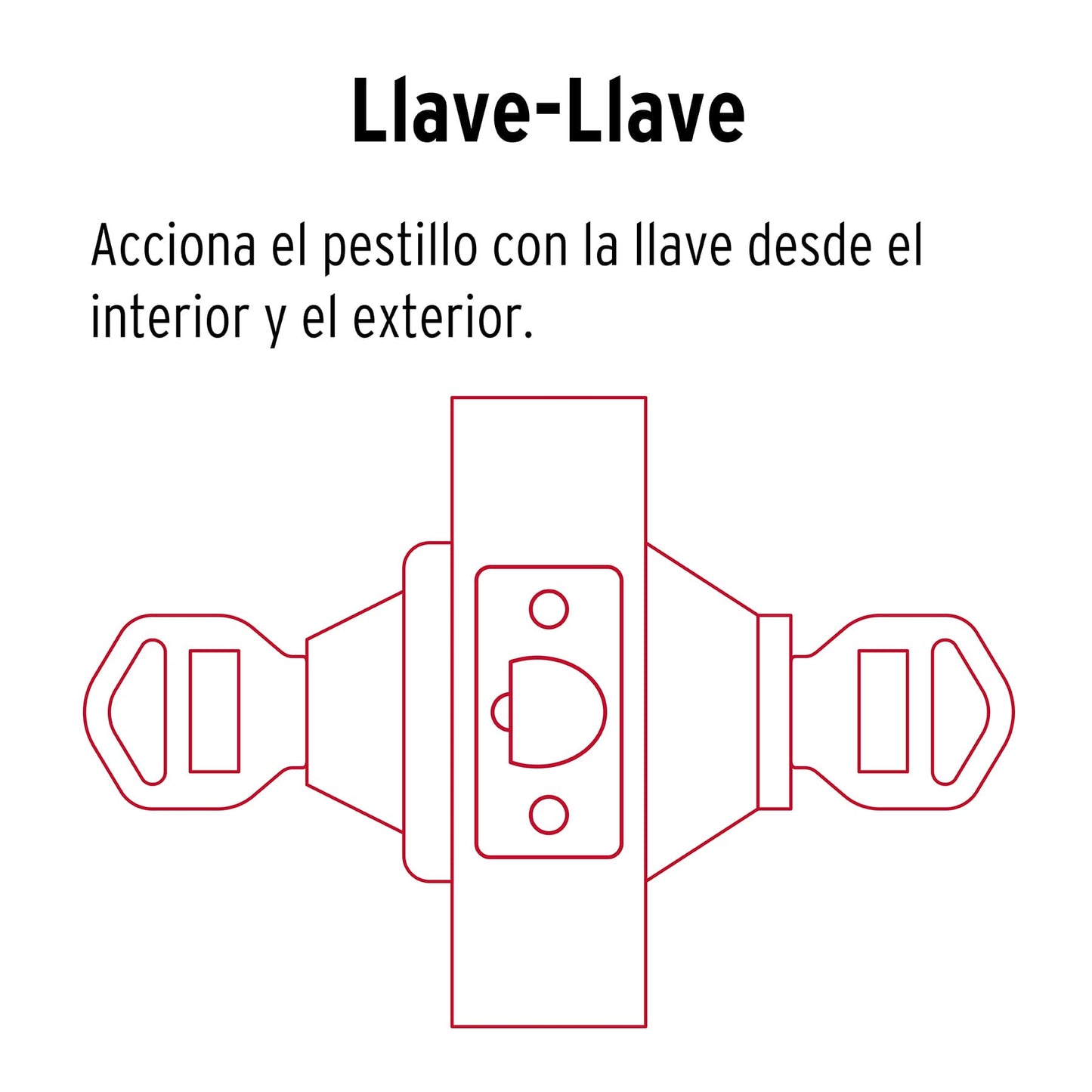 Cerrojo llave-llave latón antiguo