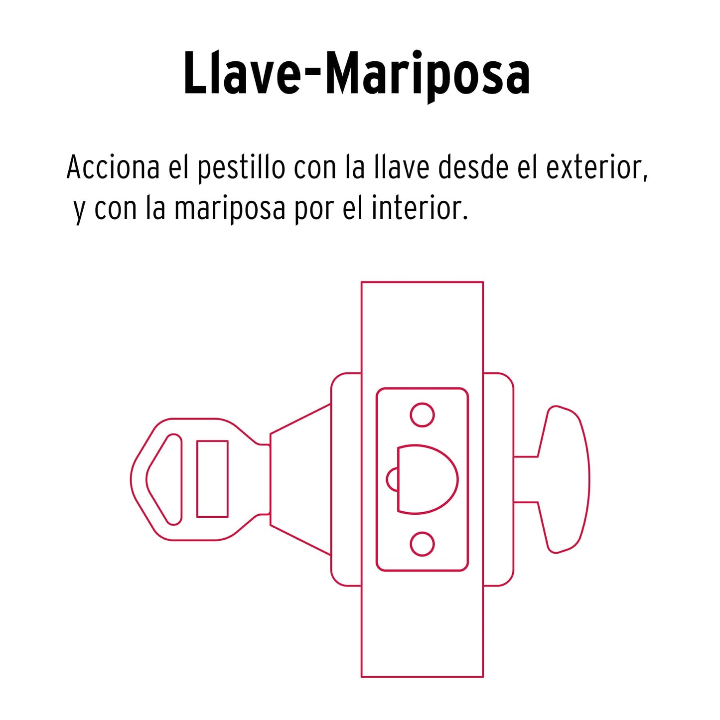 Cerrojo llave-mariposa cromo mate