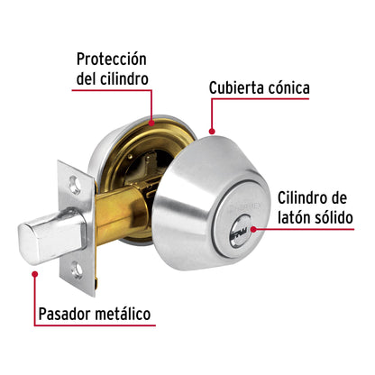 Cerrojo llave-llave cromo mate