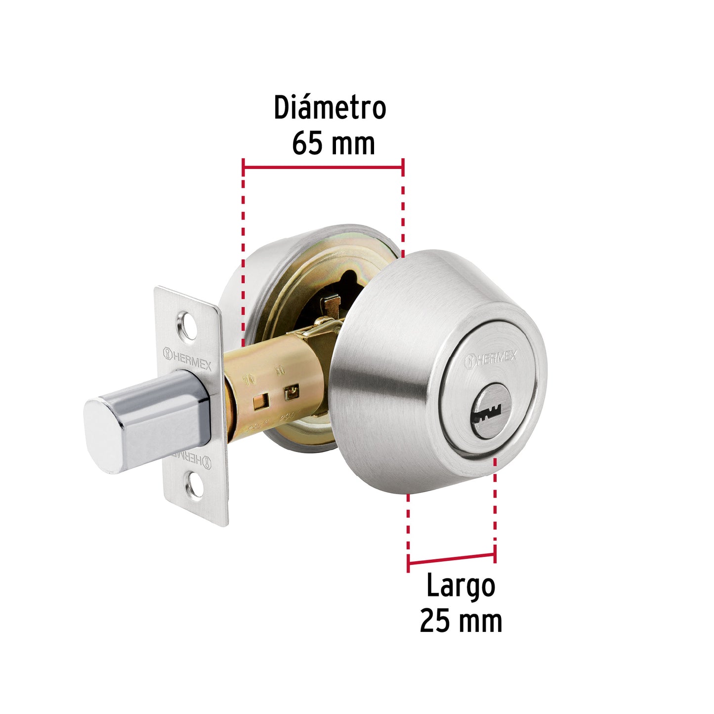 Cerrojo llave-llave cromo mate