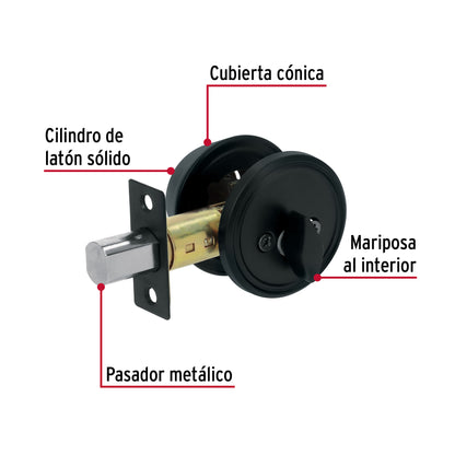 Cerrojo llave-mariposa negro, llave puntos · vista 2