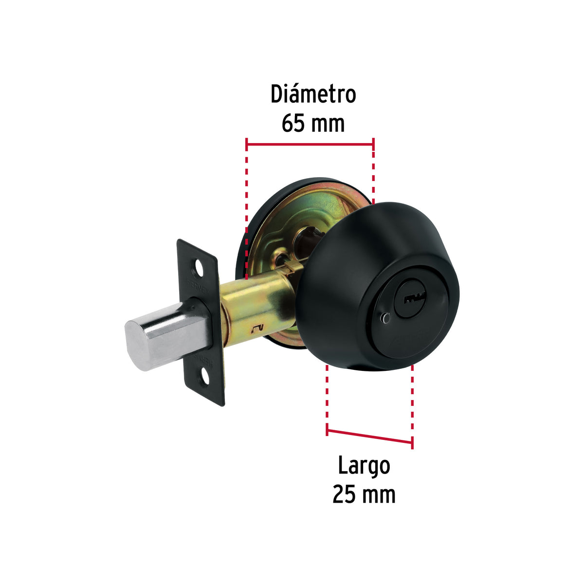 Cerrojo llave-mariposa negro, llave puntos · vista 6