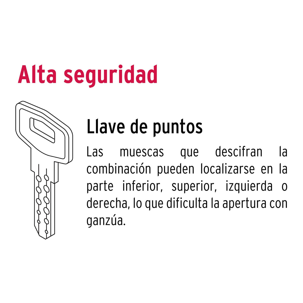 Cerrojo llave-llave negro, llave puntos · vista 4