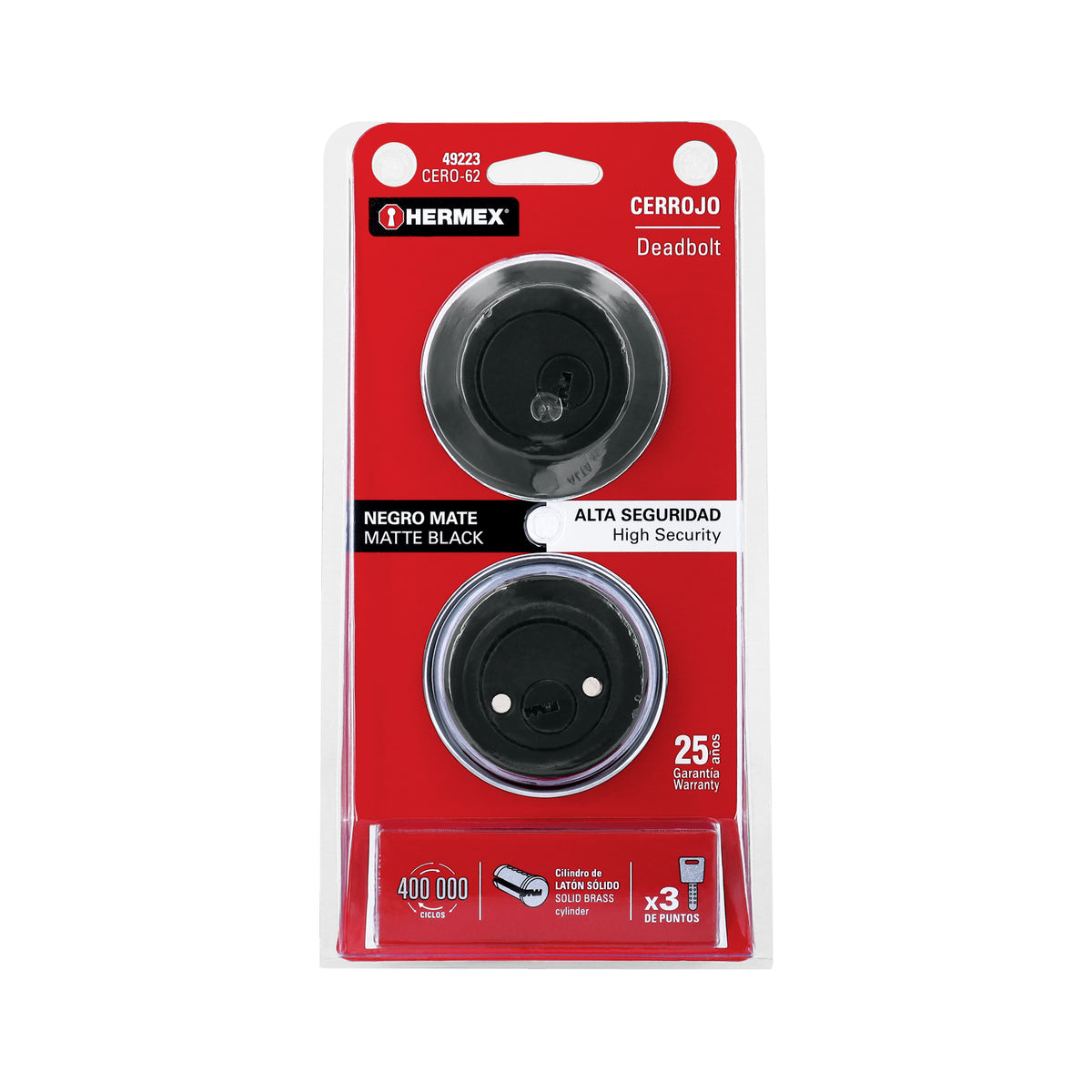 Cerrojo llave-llave negro, llave puntos · vista 6