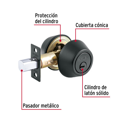 Cerrojo llave-llave negro, llave puntos · vista 2
