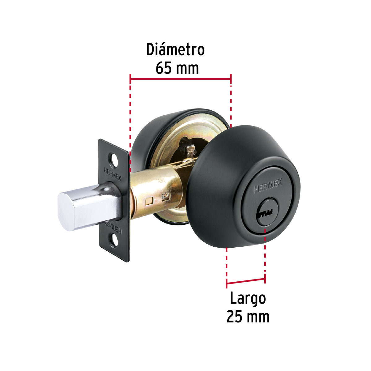 Cerrojo llave-llave negro, llave puntos · vista 5