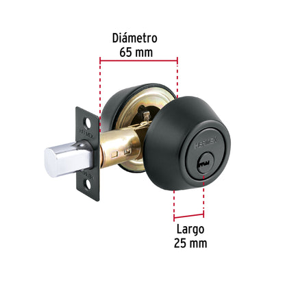 Cerrojo llave-llave negro, llave puntos · vista 5