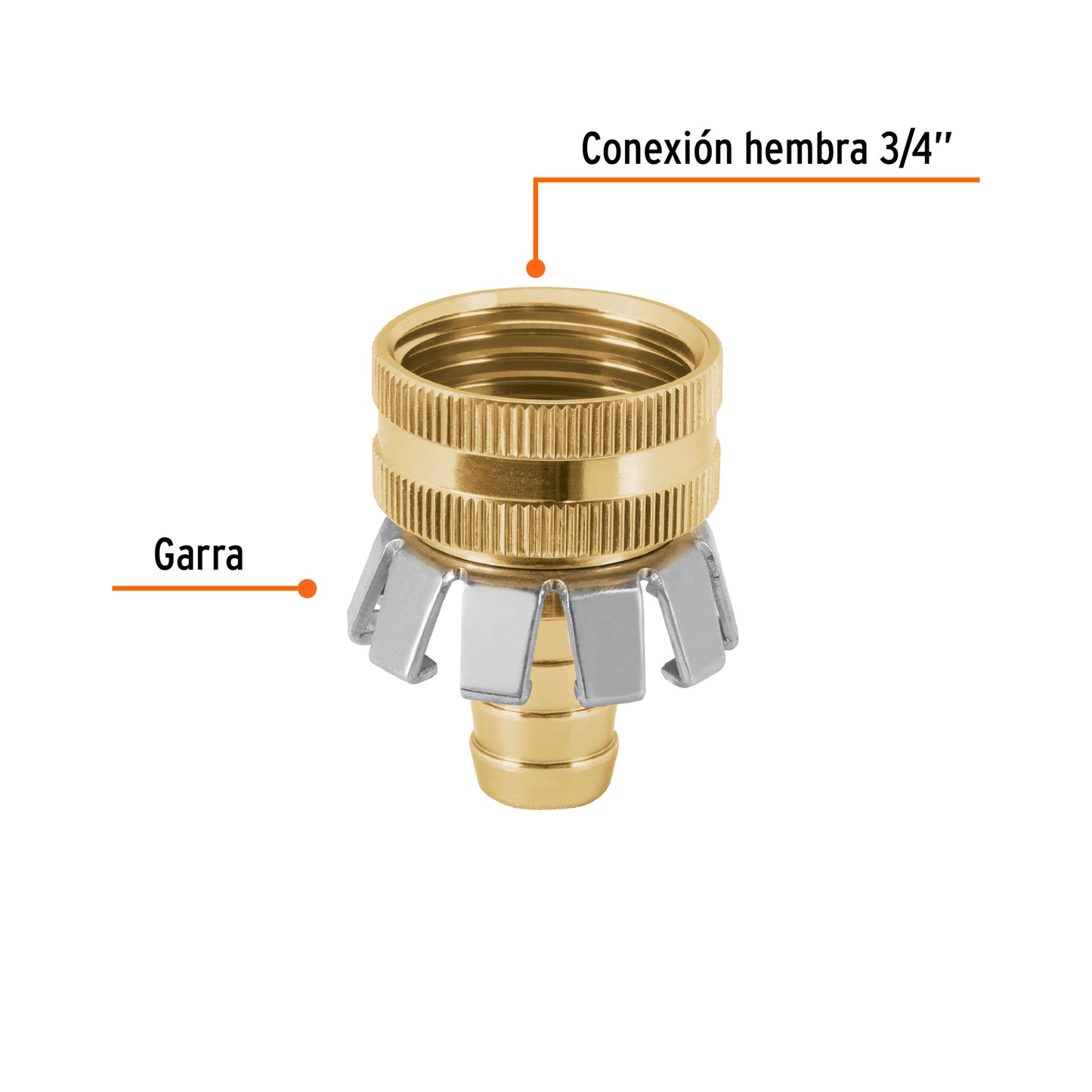 Conector 1/2pulg. hembra tipo garra de aluminio