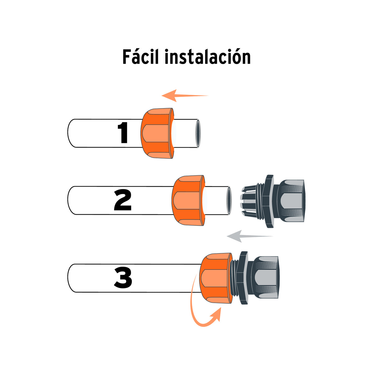 Conector 1/2" hembra de ABS con tuerca de ajuste manual · vista 3