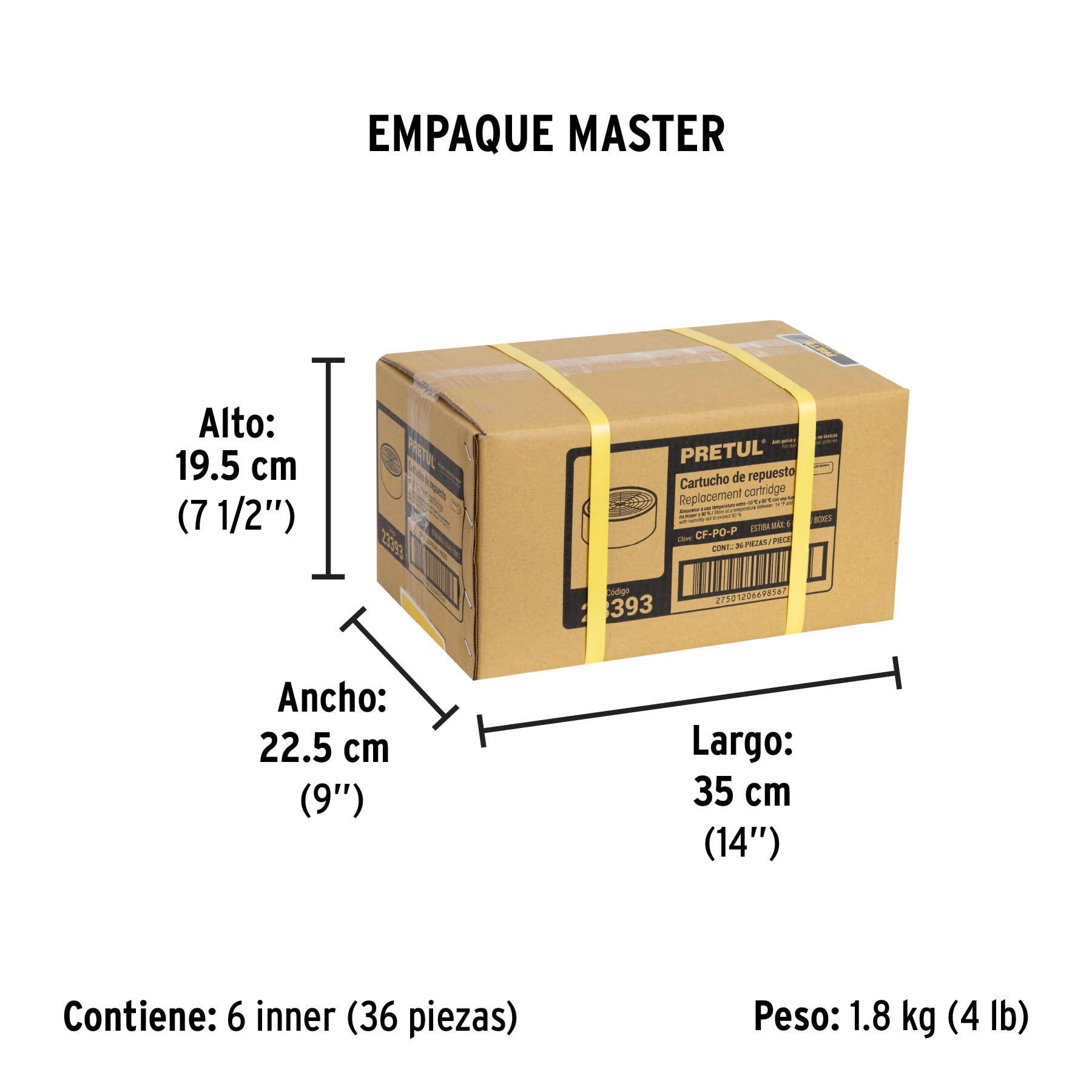 Filtro de repuesto polvos y particulas - SKU 23393