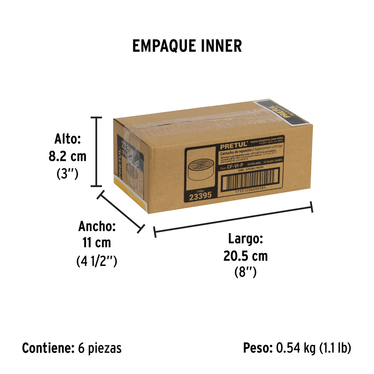Cartucho de repuesto vapores inorganicos - SKU 23395
