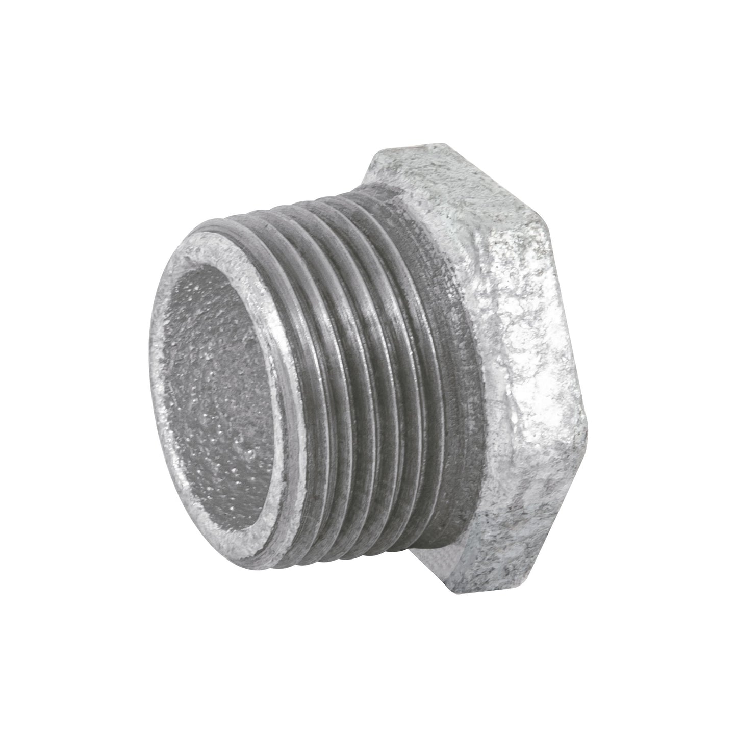Reducción bushing de 3/4" x 1/2" en acero galvanizado