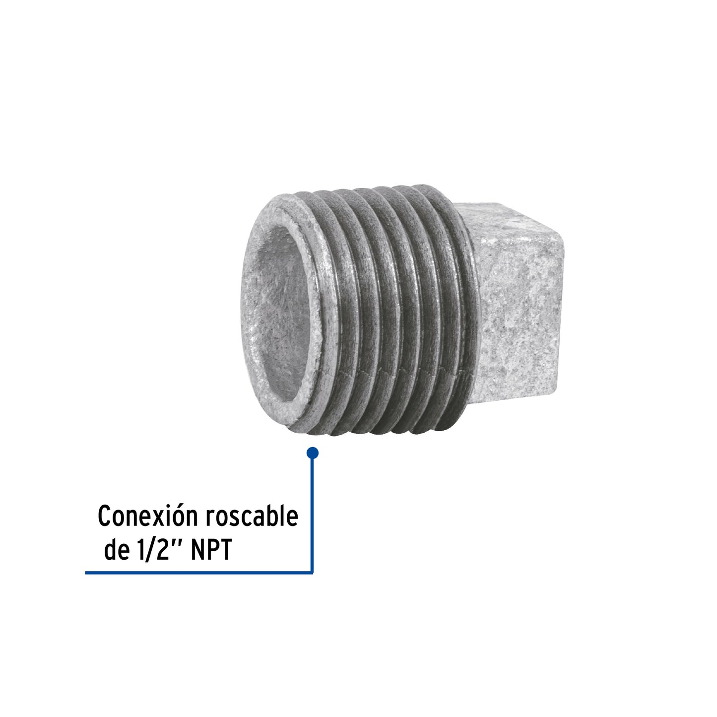 Tapón macho de 1/2" en acero galvanizado