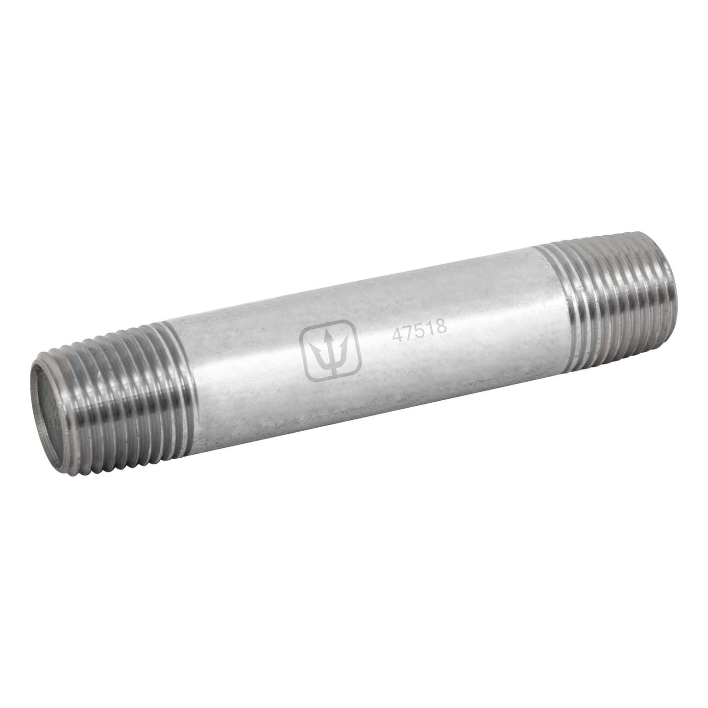 Niple de acero galvanizado de 1/2" x 4"