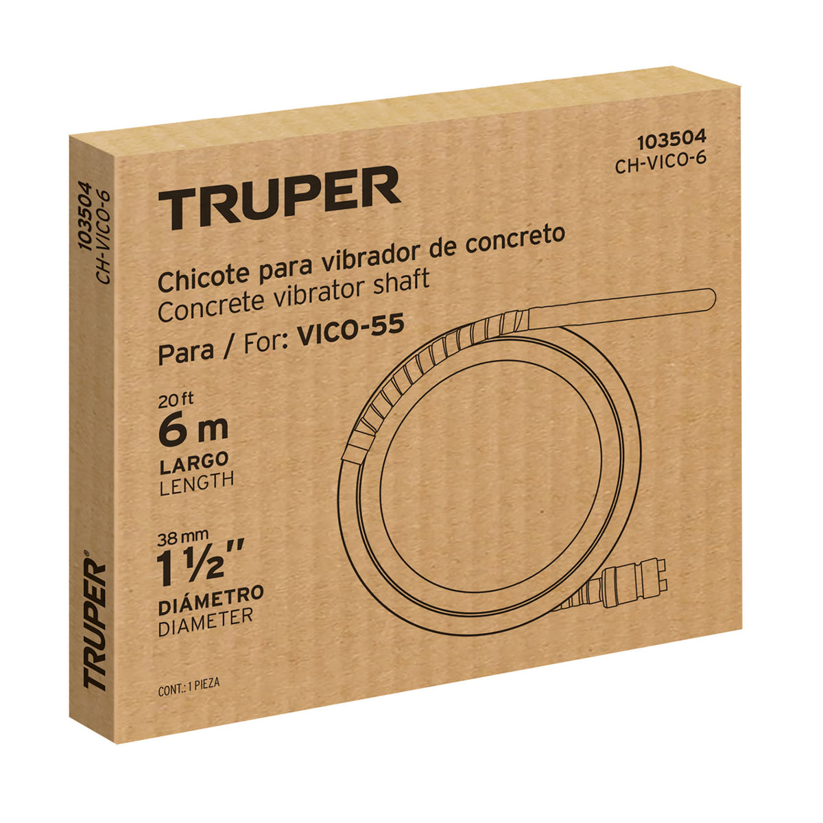 Chicote 6 m para Vibrador de concreto · vista 3