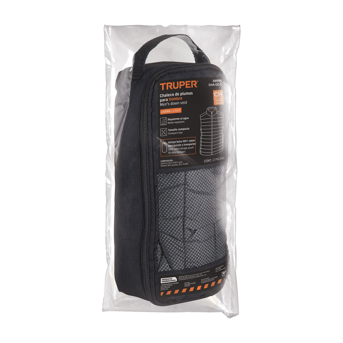 Chaleco de plumas ligero para hombre, gris, CH · vista 3