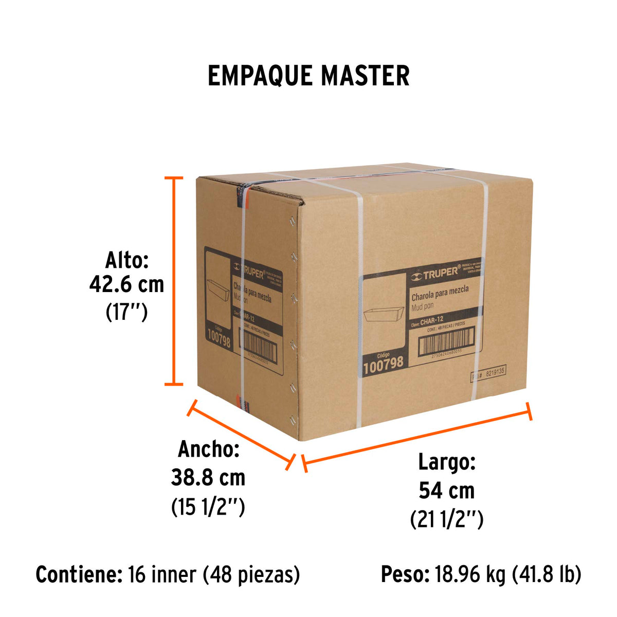 Charola de 12 pulg de acero inoxidable - SKU 100798