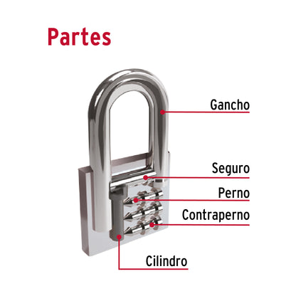 Candado de hierro de 32 mm con gancho corto