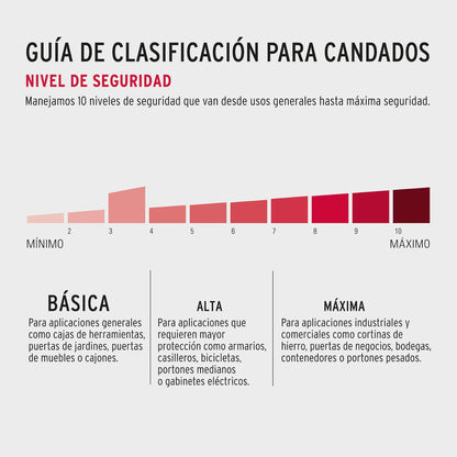 Candado de hierro de 38 mm con gancho corto