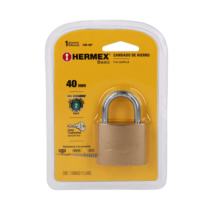 Candado de hierro de 40 mm con gancho corto