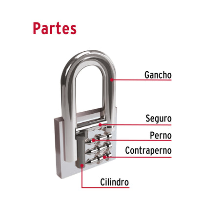 Candado de hierro de 45 mm con gancho largo